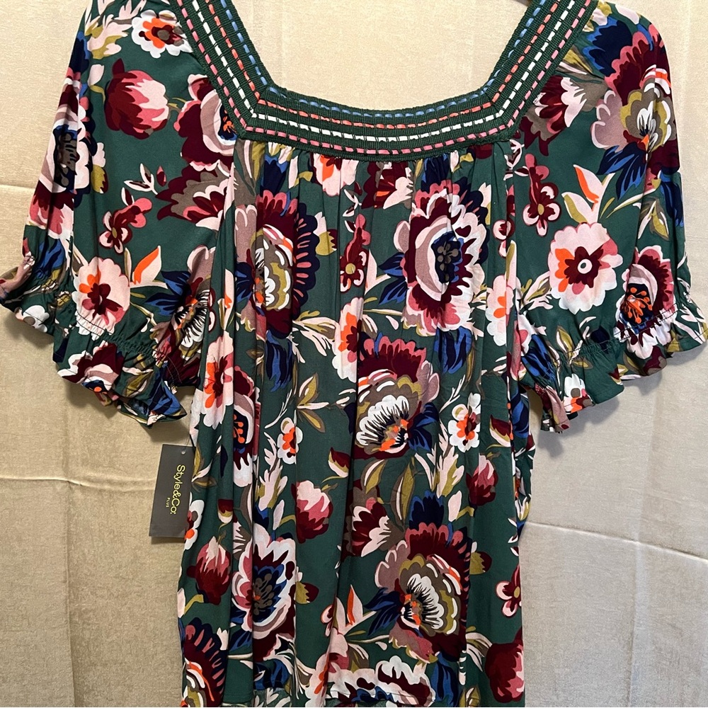 Style & Co for Macy’s Crochet-Trimmed Top in Bloom Green. NWT Perfect - Picture 16 of 16